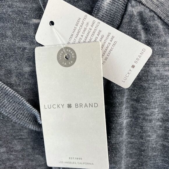 NWT Lucky Brand Long Sleeve Gray Sweatshirt Size M - Picture 9 of 9
